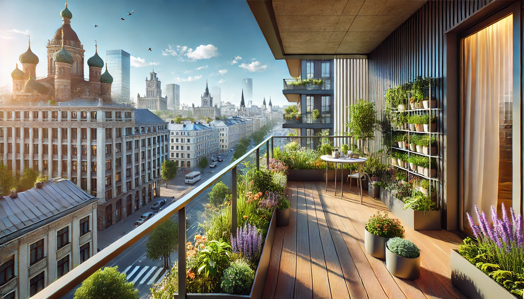 Balkon mit Pflanzen